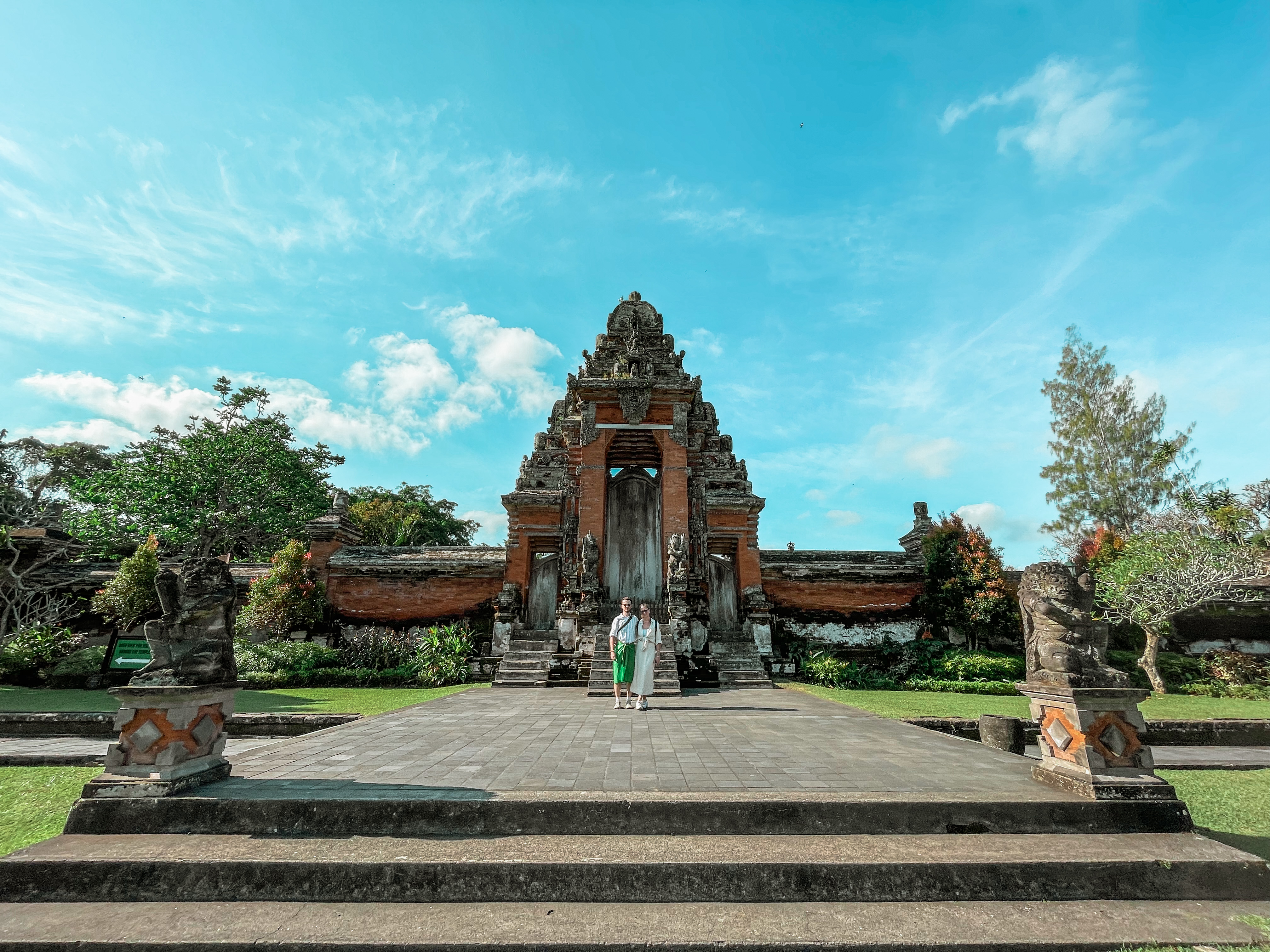 Ancient Batuan Temple with intricate stone carvings